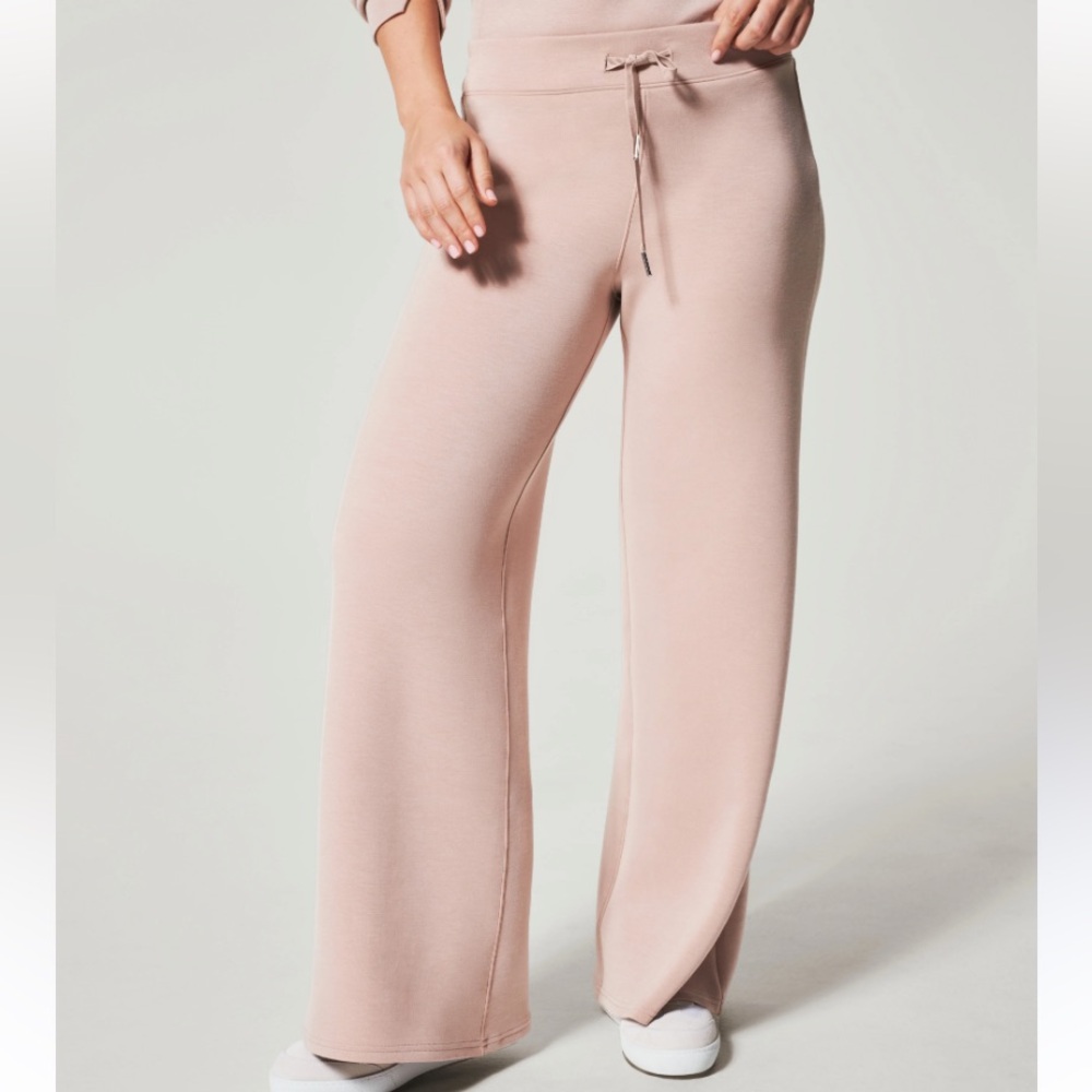 SPANX AIR ESSENTIALS WIDE LEG PANT PINK MEDIUM